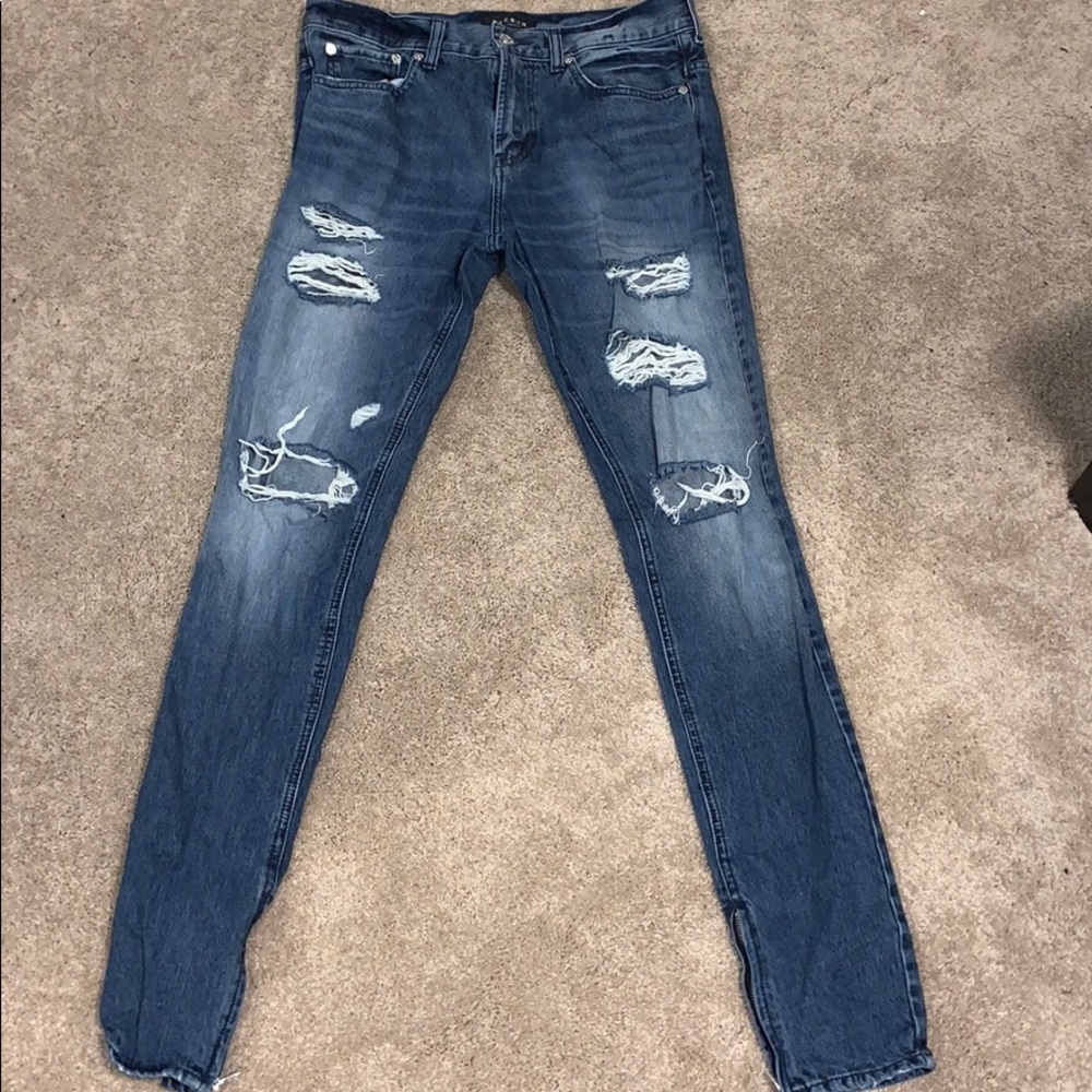 Pacsun stacked skinny ripped jeans